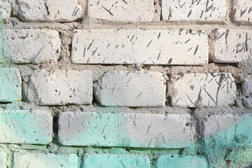 Painted brick wall.