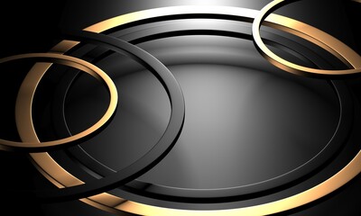Luxury abstract background. Dark black gold. premium design  mock up