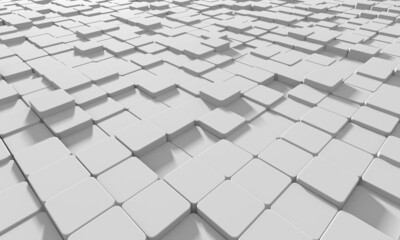 White cubes structure. Abstract futuristic background.