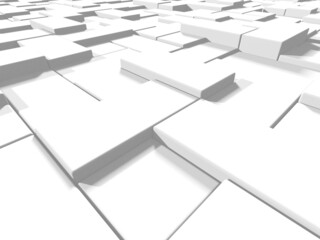 White cubes structure. Abstract futuristic background.