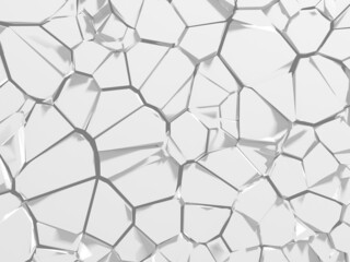 White cracked stone wall background