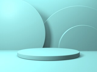 Abstract scene podium mockup. Award ceremony concept