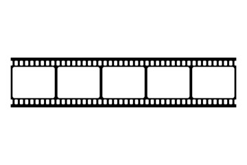photographic film or film strip isolated on a white background. Old retro cinema movie strip vector illustration.