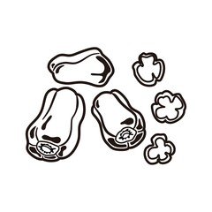 夏野菜　ピーマン　線画
