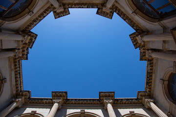 The upward view of the courtyard of Heraklion City Hall
