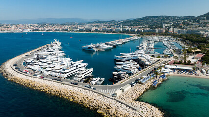 Aerial view at Cannes on a sunny afternoon