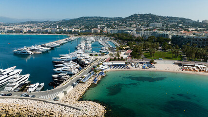 Fototapeta na wymiar Aerial view at Cannes on a sunny afternoon