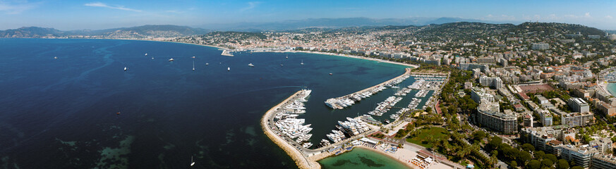Fototapeta na wymiar Aerial view at Cannes on a sunny afternoon