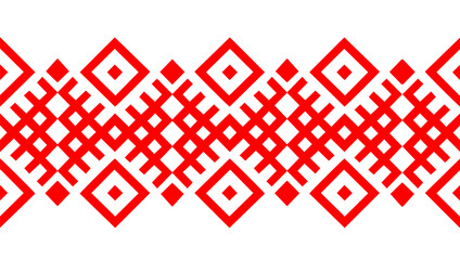 Red stylized folk Slavic patterns. Seamless folk pattern. Vector illustration - obrazy, fototapety, plakaty