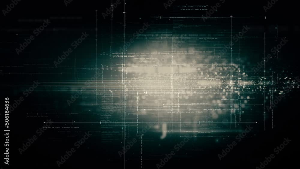 Aufkleber futuristic abstract de-focus metaverse data matrix, meta, telemetry and encrypt numbers display with