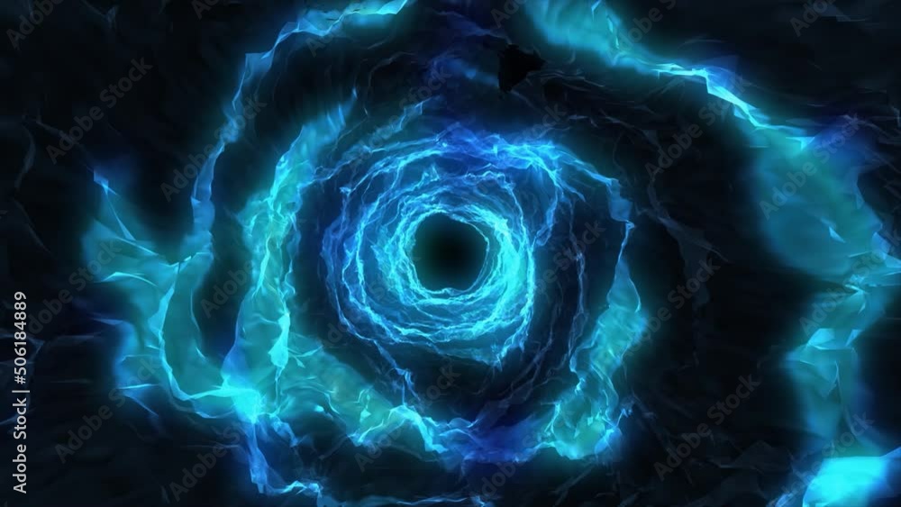 Wall mural abstract fantasy background energy wave tunnel shiny form loop