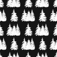 christmas tree seamless background pattern. coniferous forest seamless pattern vector. christmas tree wrapping paper vector