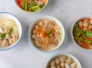 Thai Mixed Noodles and Soup Dishes. 