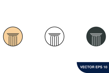 Pillar icons  symbol vector elements for infographic web