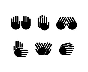 Set of hand logo symbol icon with different gesture