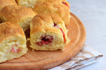Homemade berry filling buns