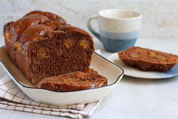 Cholate and apricot bread