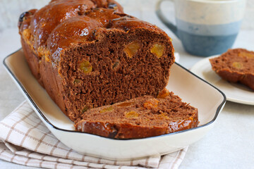 Cholate and apricot  bread