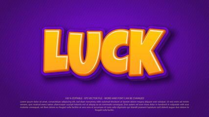 Luck 3d style editable text effect