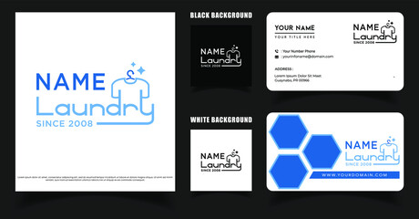 Laundry Logo Template Design Vector With Business Card.