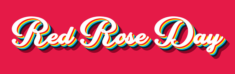 Obraz premium Happy Red Rose Day, June 12. Calendar on workplace Retro Text Effect, Empty space for text