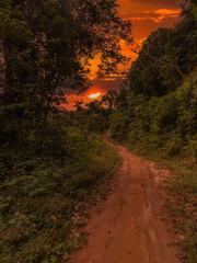 Sunrise over the mountains of the Sierra Nevada de Santa Marta on the way to Lost City