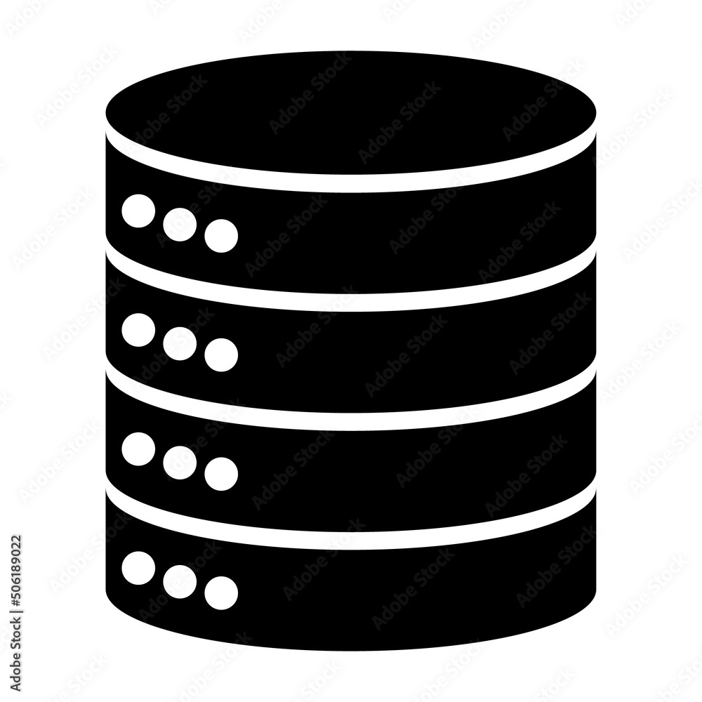 Aufkleber database storage icon, internet network server cloud data symbol, connection system vector illustrat