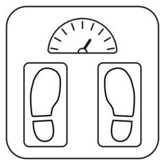 Weight scale icon, healthy diet body symbol, loss calorie measure vector illustration
