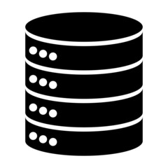 Database storage icon, internet network server cloud data symbol, connection system vector illustration