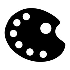 Flat art tool palette with paints color, artist web design graphic vector illustration