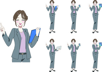 指差しで説明する若い黒髪の女性