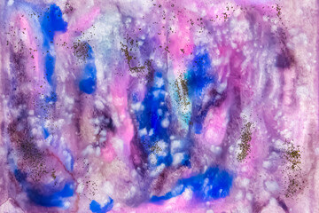 Plakat Abstract watercolor background, marble, gold glitter.