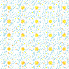  beautiful seamless pattern with bright yellow sun