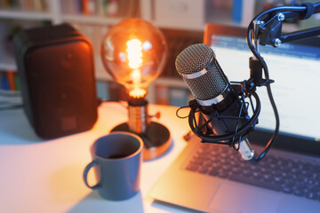 Become a professional Podcaster, earn money with your voice! - obrazy, fototapety, plakaty