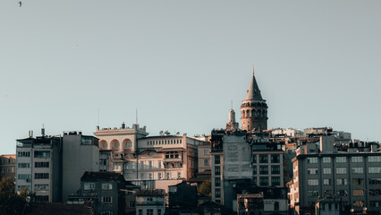 Obraz premium Galata tower view of Istanbul, Tower and street