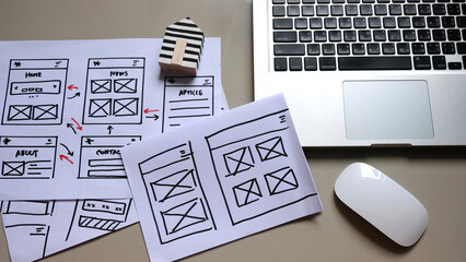 Hand drawn website layouts. doodle style design .Website layout doodle. 