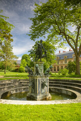 view of the gardens of the castle of Fontainebleau