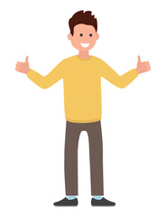 guy person with hands thumb up sign icon
