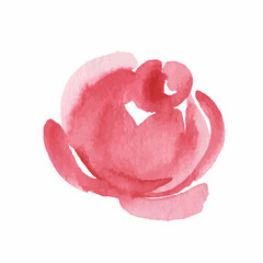 Flower icons isolated on white background. Logo sign design. Modern brush watercolor illustration. Vector
