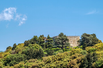 Fototapeta na wymiar Beautiful view of the castle of Montemurlo, Prato, Italy, on a sunny day