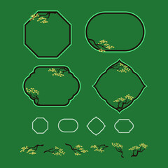 Chinese vintage border with palm tree