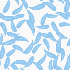 Fototapeta premium Leaves in Scandinavian style seamless pattern. Vector illustration for fabric design, gift paper, baby clothes, textiles, cards.