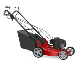 Red Lawn Mower Isolated