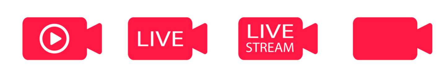 Live stream icon set. Online video sign. Live broadcasting online concepts. jpg image 
