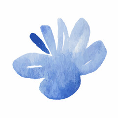 Flower icons isolated on white background. Logo sign design. Modern brush watercolor illustration. Vector