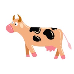 Cute Cow. Doodle. cartoon style