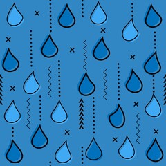Seamless pattern with water. Geometry memphis pattern. Design for wall decoration, postcard, poster, brochure, shirt, etc