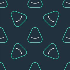 Line Pouf icon isolated seamless pattern on black background. Soft chair. Bag for the seat. Comfortable furniture armchair. Vector