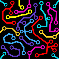 Bright Neon futuristic Patterns.  Design for wall decoration, postcard, poster, brochure, shirt, etc