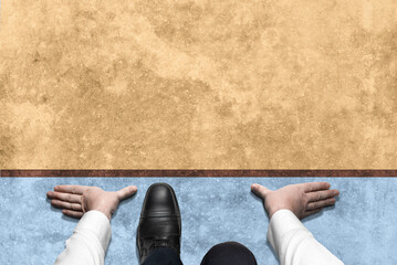 Low Section of Businessman at Start Line. business start businessman ready for competition. Start...